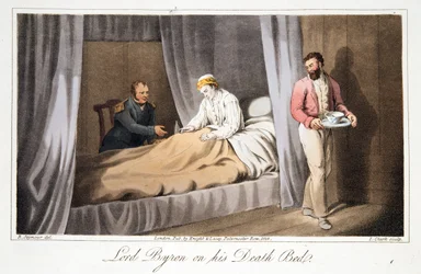 Lord Byron on his Death Bed, from The Last Days of Lord Byron by William Parry